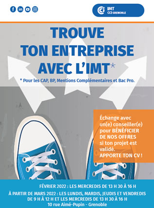 Banderolle "Trouve ton entreprise avec l'IMT"